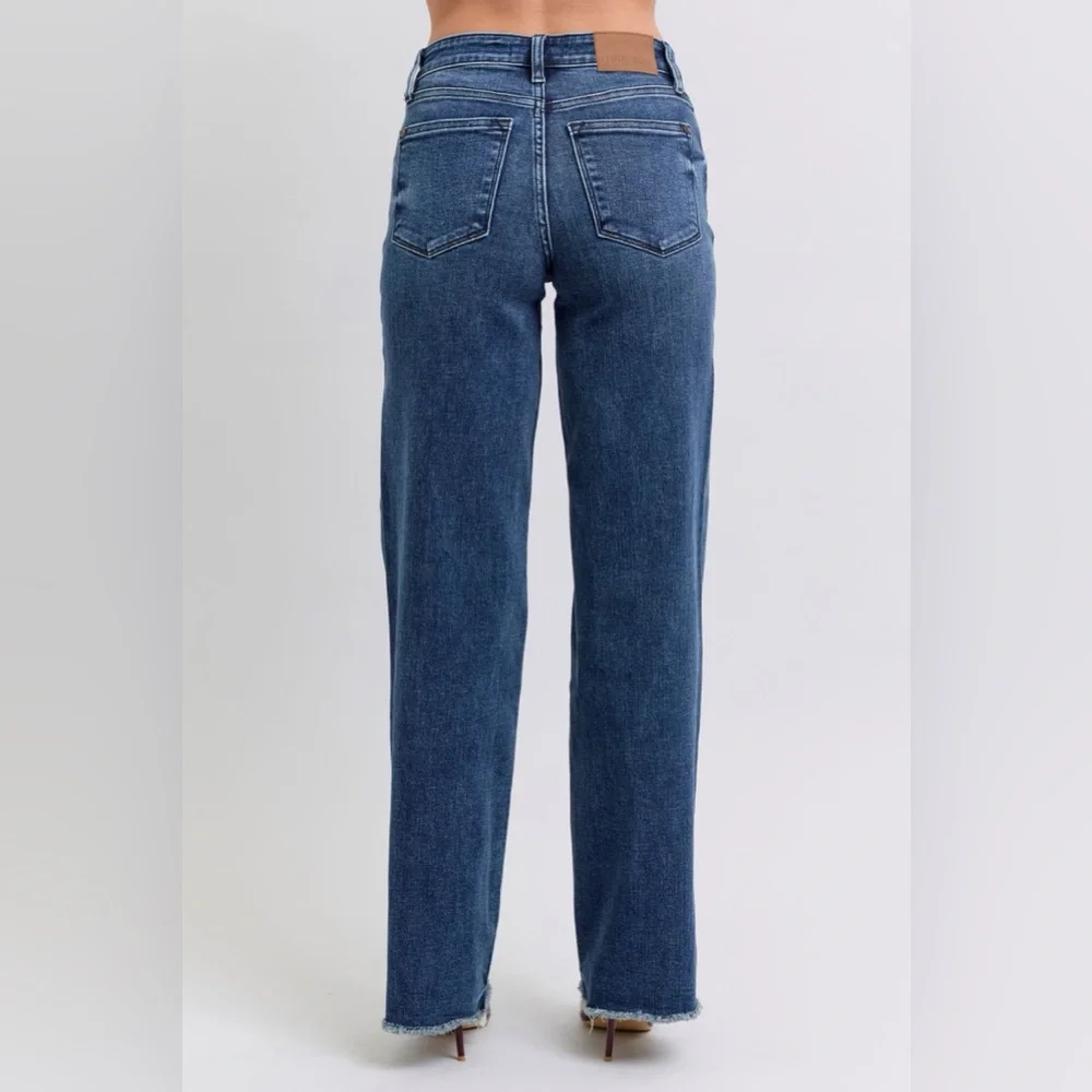 NEW 🎉 Judy Blue Full Size Raw Hem Mid Rise Jeans - Picture 3 of 10